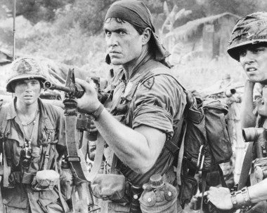 Tom Berenger in a classic action scene from one of his movies.