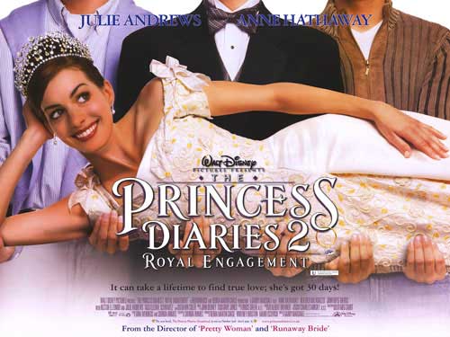 Mia in her royal gown from Princess Diaries 2, showcasing elegance and charm.