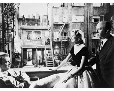 Scene from Rear Window showcasing suspenseful moments
