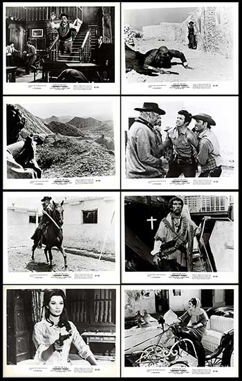 Johnny Yuma collector card set showing all 8 cards in various angles.