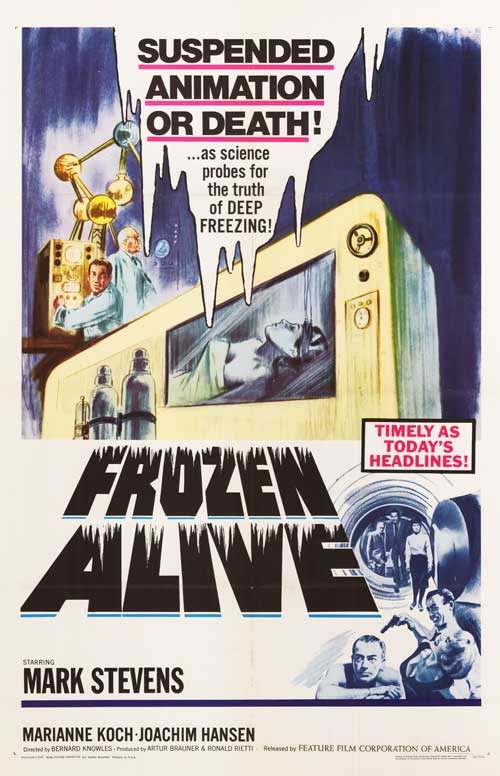 Frozen Alive DVD cover featuring a dramatic scene from the sci-fi thriller