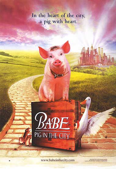 Babe Pig in the City DVD cover showcasing Babe and his friends in the city.