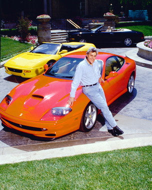 Jay Leno autographed memorabilia displayed in a collector's case.