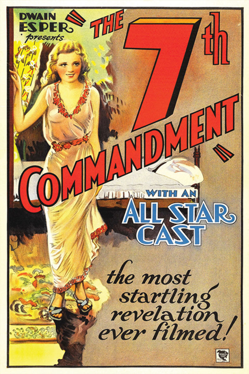 Seventh Commandment poster with frame hanging in a modern living room