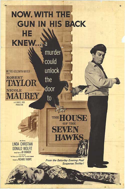 Front cover of House Of the Seven Hawks novel showcasing engaging artwork
