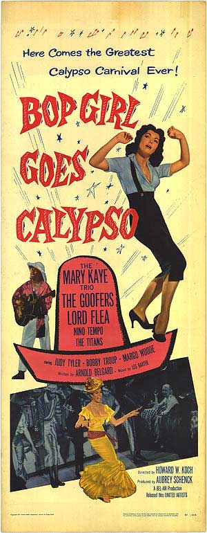Energetic calypso music album cover featuring tropical elements.