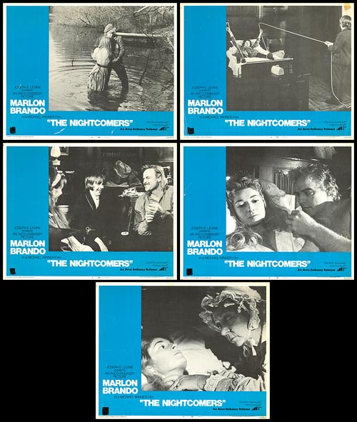 Cover of The Nightcomers horror movie set showcasing Marlon Brando's chilling performance.