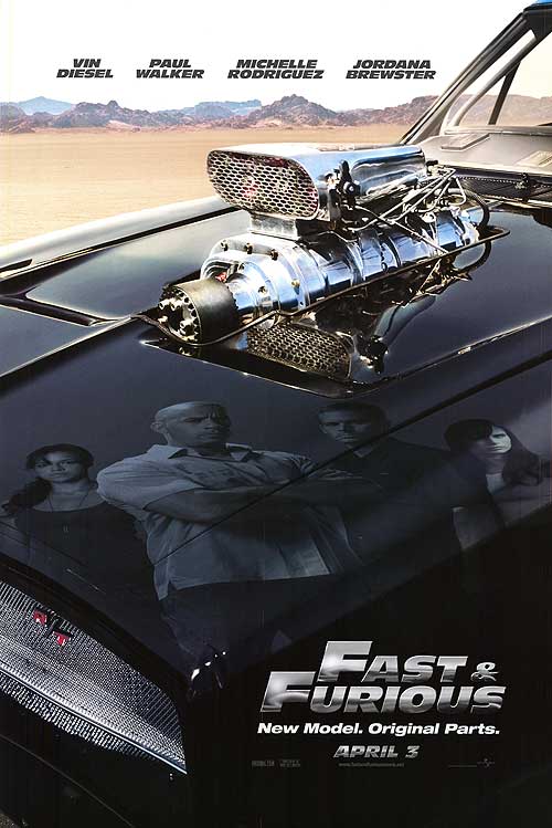 Fast and Furious movie poster featuring cars racing on the street