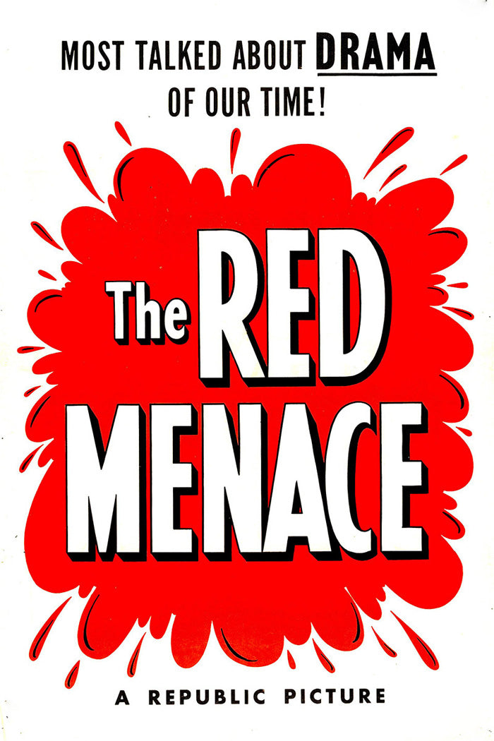 Close-up of Red Menace canvas art highlighting bold reds and intricate details, ideal for modern wall decor