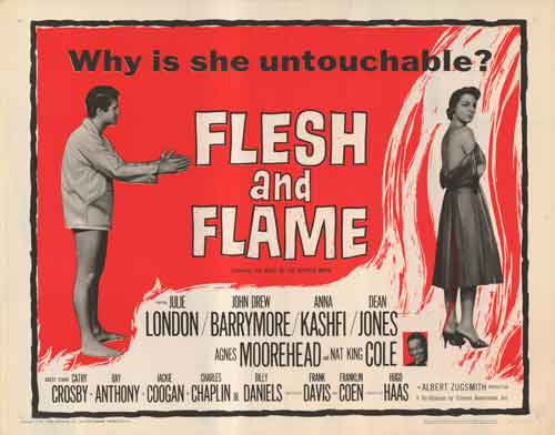Front cover of Flesh and Flame reissue edition, showcasing its classic vintage design
