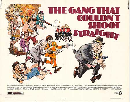 Close-up view of The Gang That Couldn't Shoot Straight showing creases and tears, ideal for vintage book collectors.