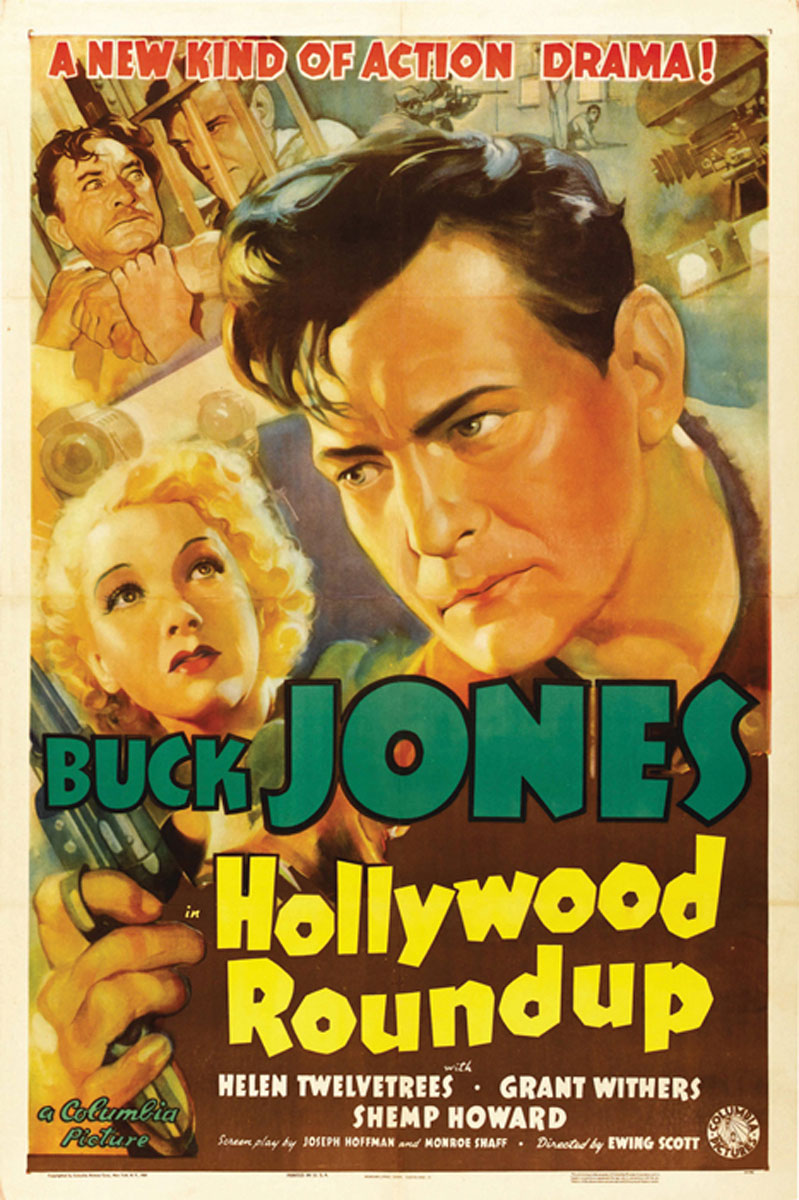 Close-up of Hollywood Roundup giclee art print showcasing vibrant colors and detailed craftsmanship