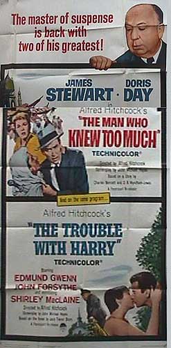 Cover of Trouble With Harry DVD featuring the main characters in a suspenseful moment.