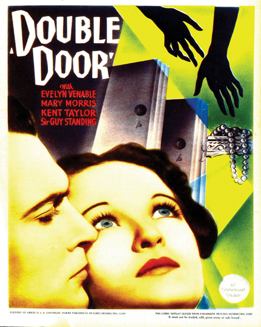 Close-up of a vibrant double door giclee wall art in living room setting
