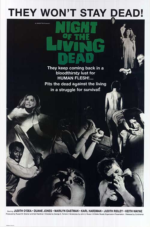 Front view of Night of the Living Dead 4K Steelbook showing detailed zombie artwork