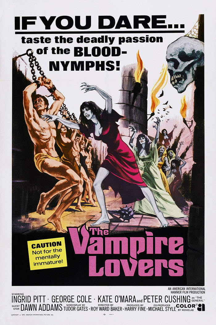 Close-up of vampire couple in romantic pose, ideal giclée print for fantasy wall decor