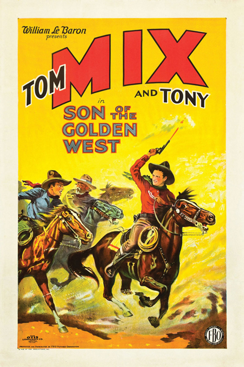 Close-up of Son Of The Golden West modern wall art print in living room setting