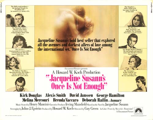 Cover of Jacqueline Susann's Once is Not Enough, showcasing its intriguing design.