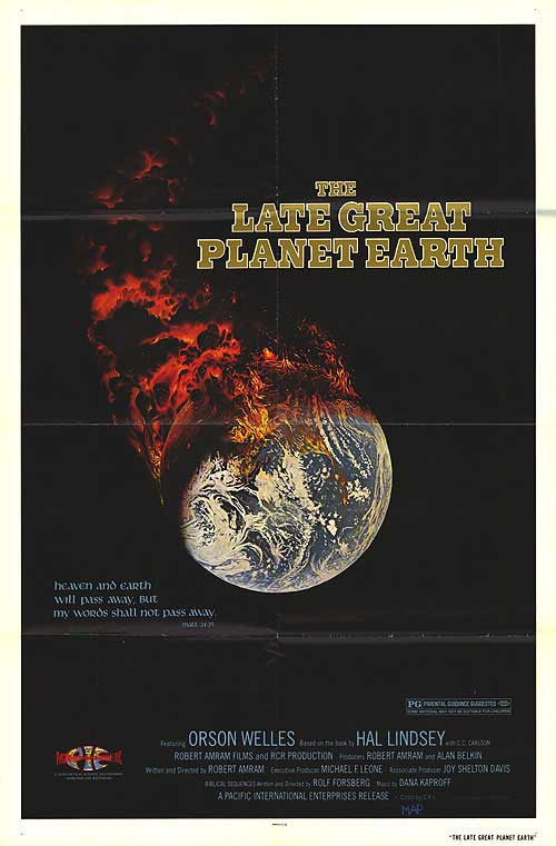 Close-up of the Late Great Planet Earth DVD cover highlighting its vintage design