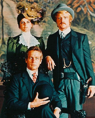 A scene from Butch Cassidy and the Sundance Kid showing the iconic duo in action.