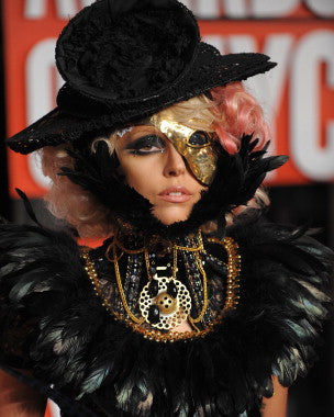 Lady Gaga in a glamorous fashion outfit for cosplay, highlighting her unique style