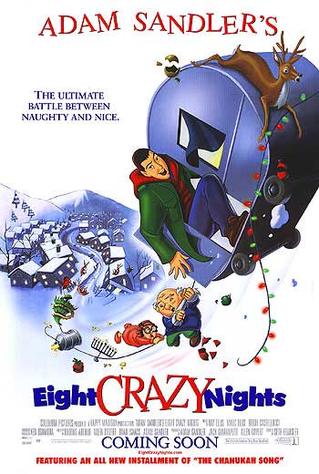 Eight Crazy Nights DVD cover showcasing animated characters celebrating the holiday season.