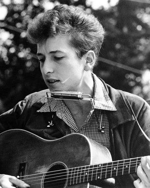Bob Dylan vinyl records displayed in an elegant collection