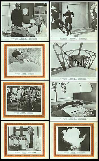 Close-up of damaged lobby cards with Lightning Bolt design, perfect for vintage movie memorabilia collectors