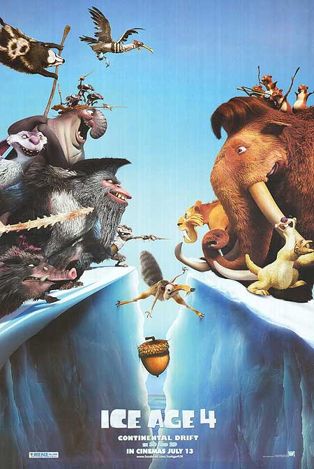 Ice Age: Continental Drift DVD cover showcasing animated characters ready for adventure.