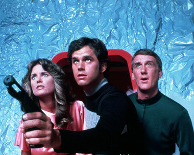 Logan's Run DVD cover showcasing the lead characters in a dystopian landscape.