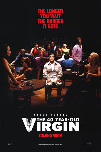 Close-up of 40 Year Old Virgin DVD case with humorous artwork