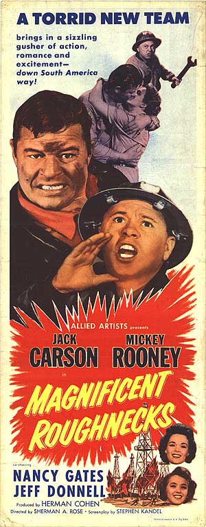 Front view of the Magnificent Roughnecks collectible poster featuring iconic 1950s film art.