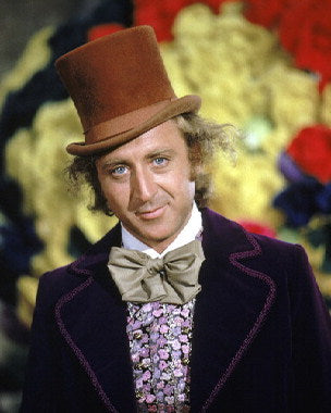 Willy Wonka and the Chocolate Factory cover featuring Gene Wilder's iconic character.