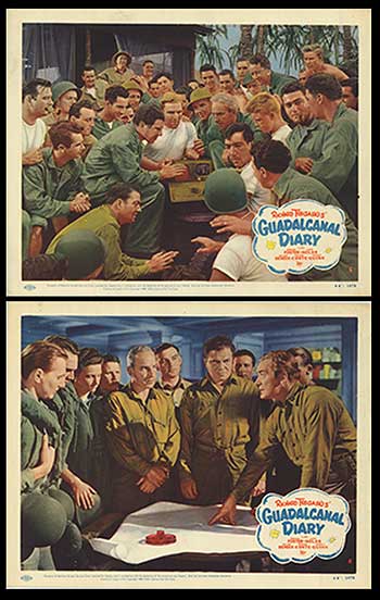 Close-up of Guadalcanal Diary vinyl records with edge tears.