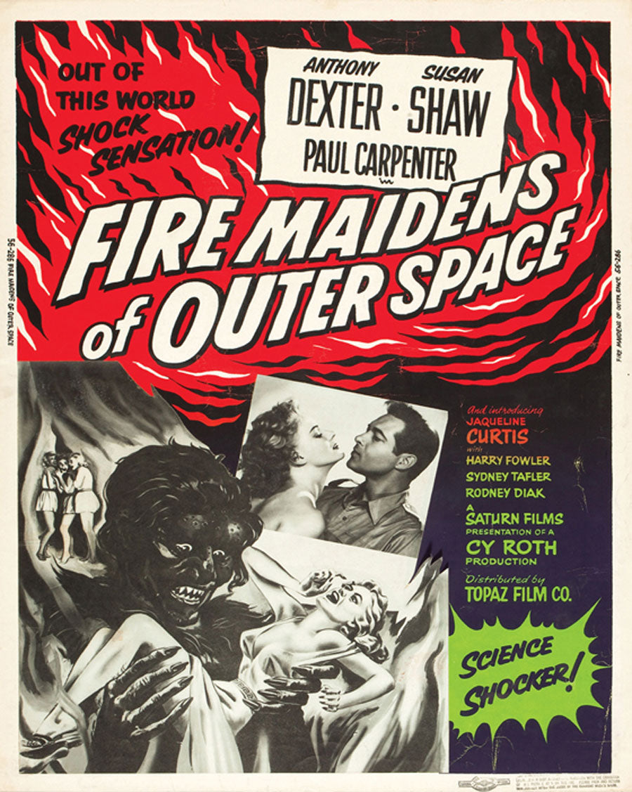 Close-up of Fire Maidens of Outer Space space art print showcasing vibrant colors and detailed design