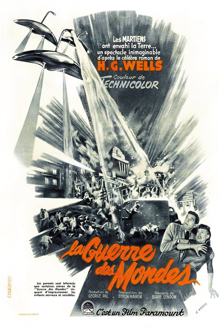 Front view of War Of The Worlds giclee print showcasing vintage sci-fi artwork