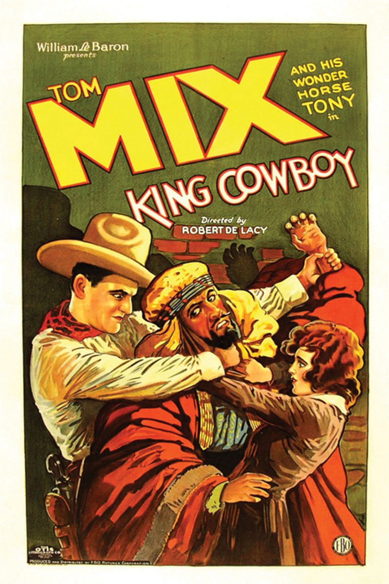 Close-up of King Cowboy canvas art showing detailed Western cowboy design