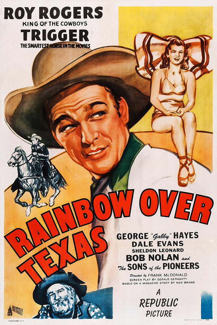 Vibrant Rainbow Over Texas Giclee art print showcasing a colorful sky.