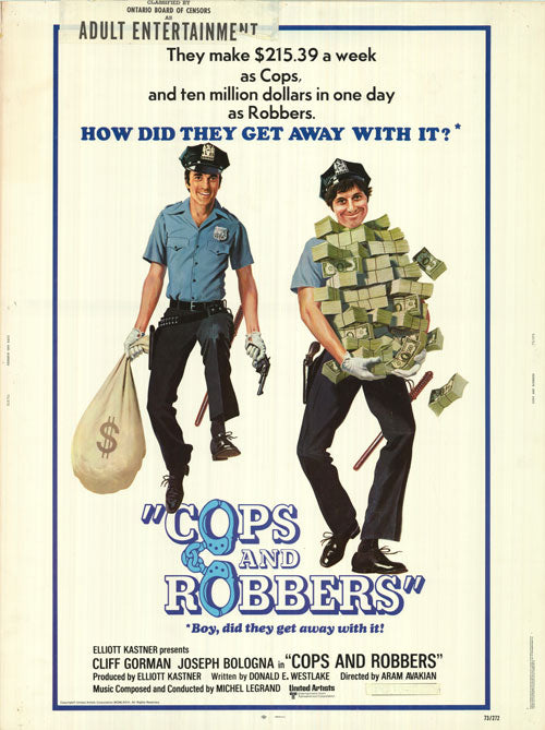 Cops and robbers custom censor decal on a car bumper, showcasing its vibrant colors.