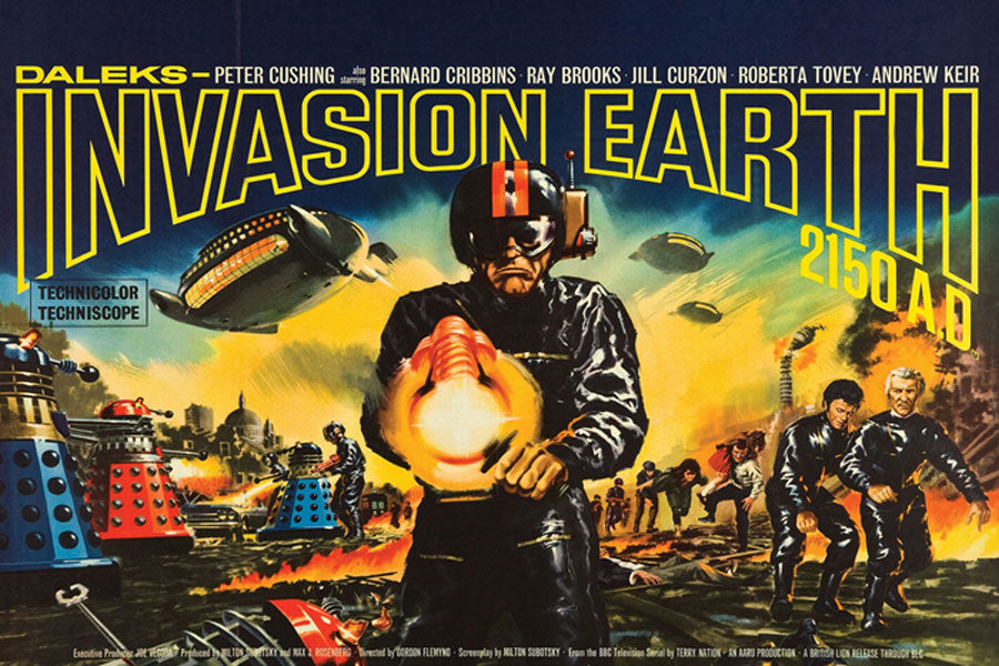 Giclee print of Daleks' Invasion Earth 2150 A.D. capturing vivid colors and detail.