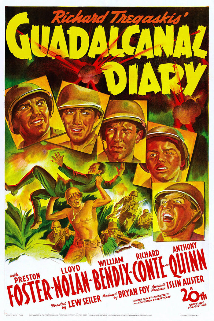 Close-up of Guadalcanal Diary giclee print highlighting vibrant colors
