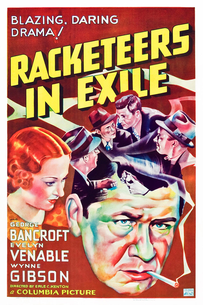 Close-up view of Racketeers In Exile giclee art print highlighting vibrant colors.