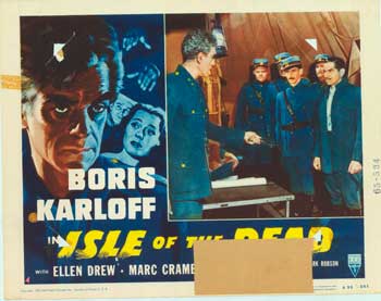 Front view of the Isle of the Dead vintage movie poster showcasing its classic design and small wear marks.