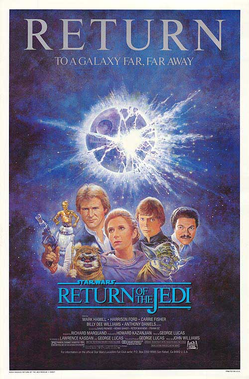 Return of the Jedi 1985 DVD cover art showcasing classic Star Wars design