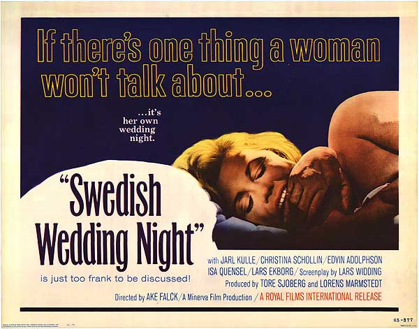Close-up of the Swedish Wedding Night DVD cover, vintage European wedding film collectible