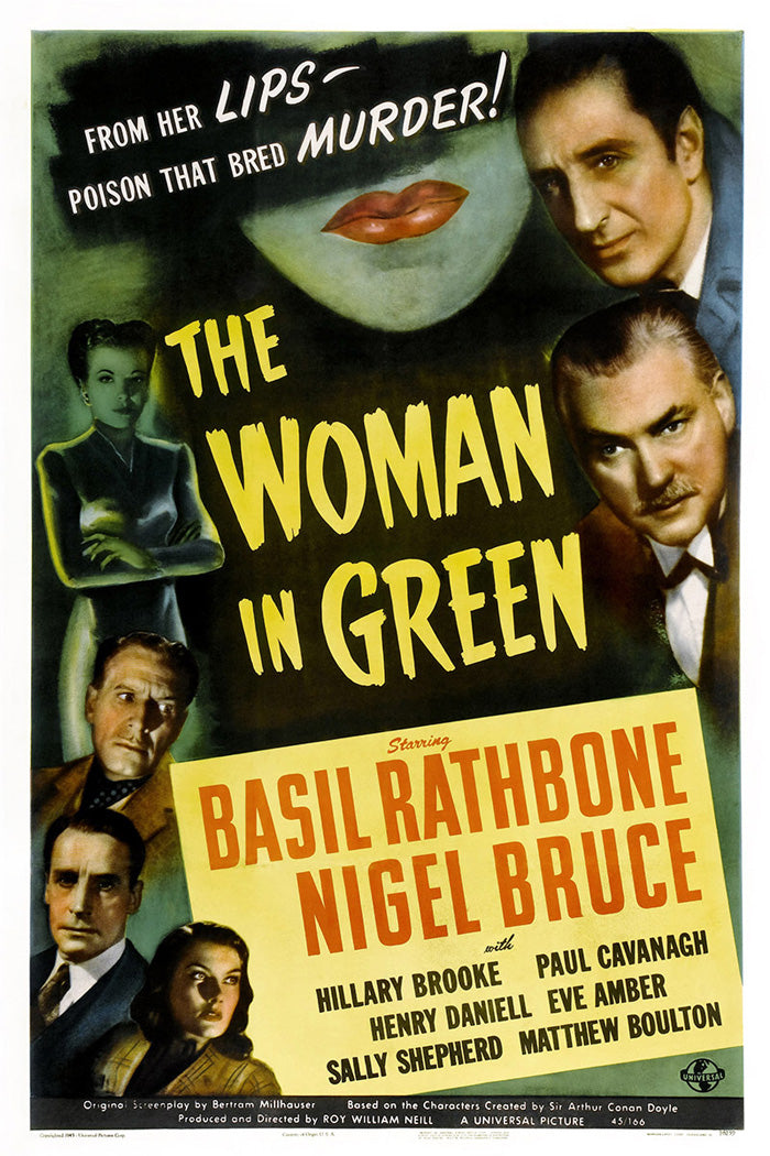 Close-up of woman in green portrait artwork for wall decor