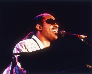 Stevie Wonder performing live, showcasing his iconic sound and energy.