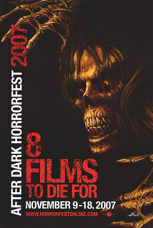 Poster of a scary film from After Dark Horrorfest highlighting intense horror scenes