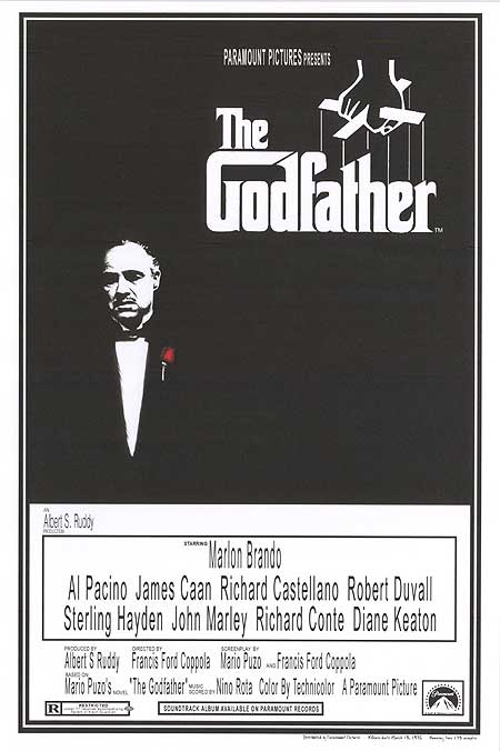 The Godfather collectible figurines displayed on a shelf, perfect for fans