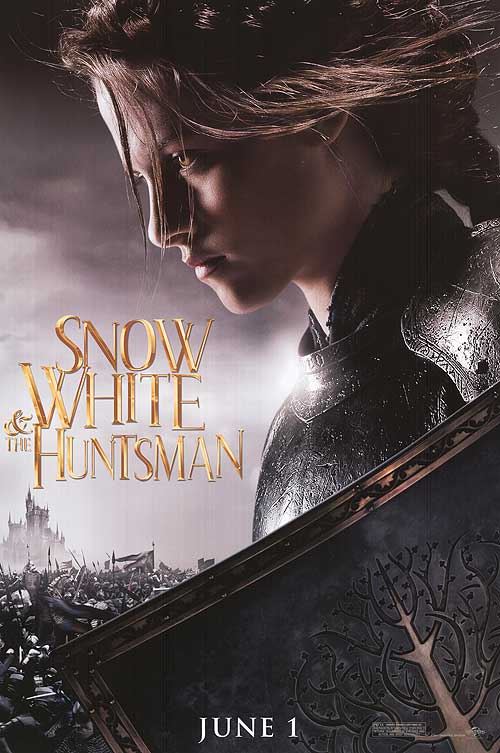 Kristen Stewart in a dramatic scene from Snow White and the Huntsman, showcasing her fierce character.